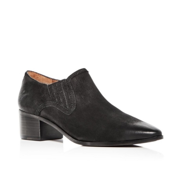 Frye Shoes - Frye pointed toe black leather ankle booties